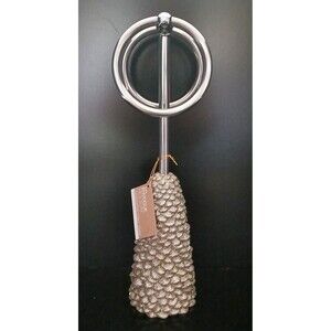 NEW Envogue Holiday Countertop Towel Stand Pinecone Style Silver & Gold Glitter
